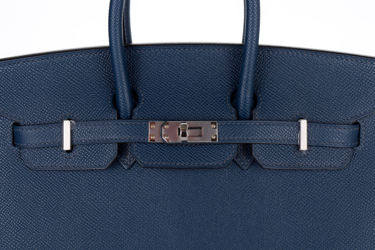 Hermès Birkin 25 Bleu De Prusse Epsom Sellier Palladium Hardware - view 7