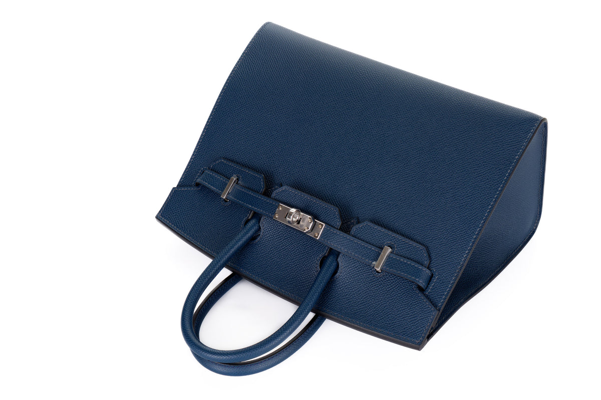 Hermès Birkin 25 Bleu De Prusse Epsom Sellier Palladium Hardware - view 8