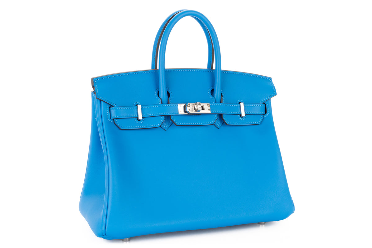 Hermès Birkin 25 Bleu Hydra Swift Palladium Hardware - view 2