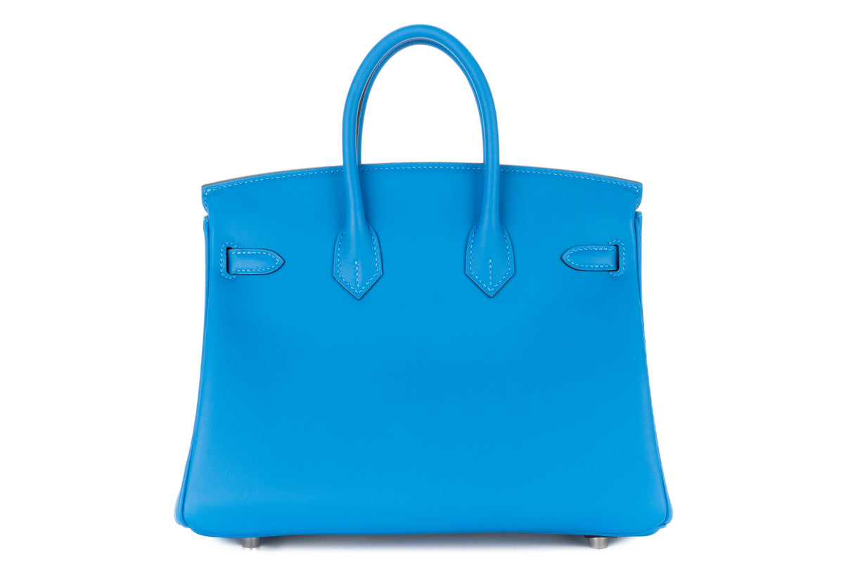 Hermès Birkin 25 Bleu Hydra Swift Palladium Hardware - view 3