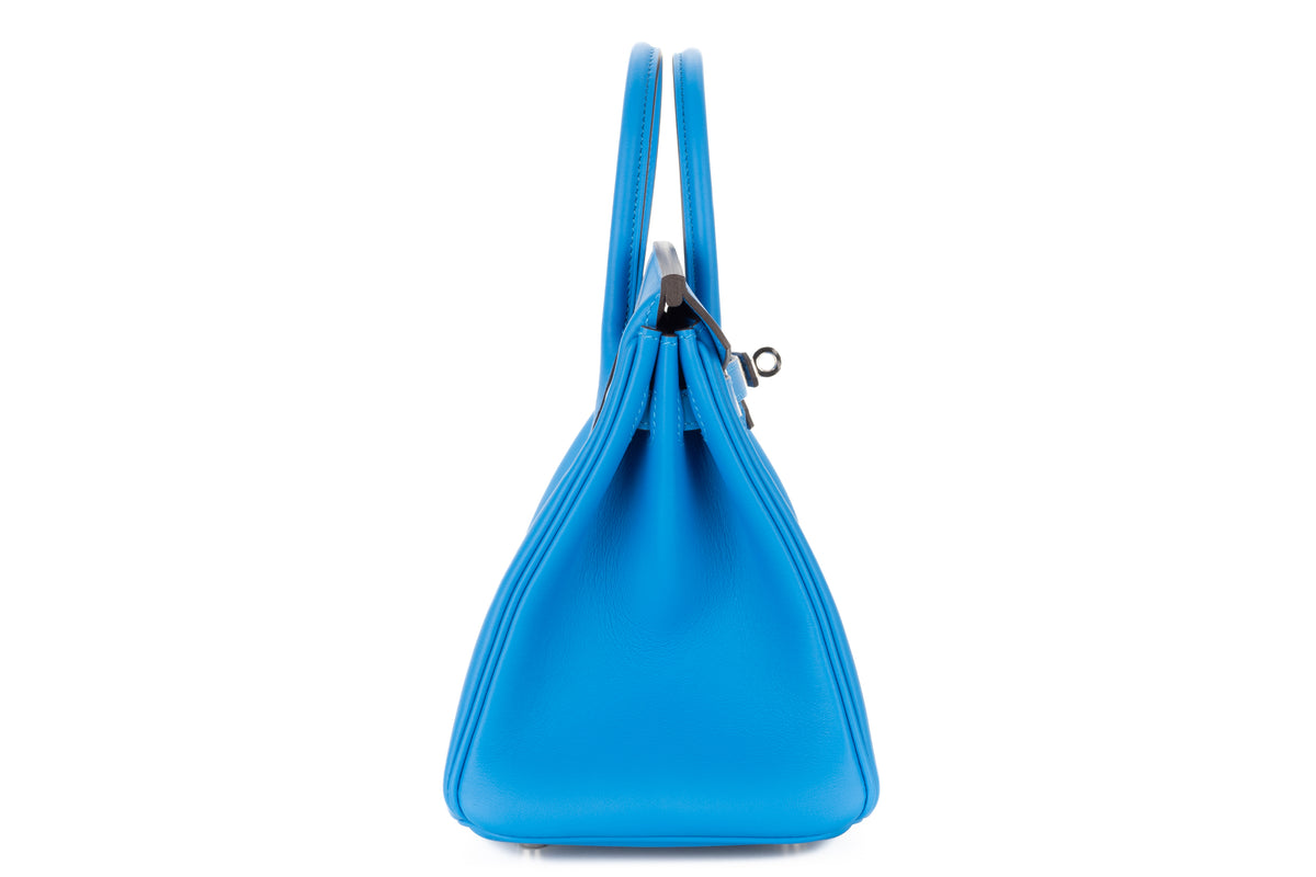 Hermès Birkin 25 Bleu Hydra Swift Palladium Hardware - view 5