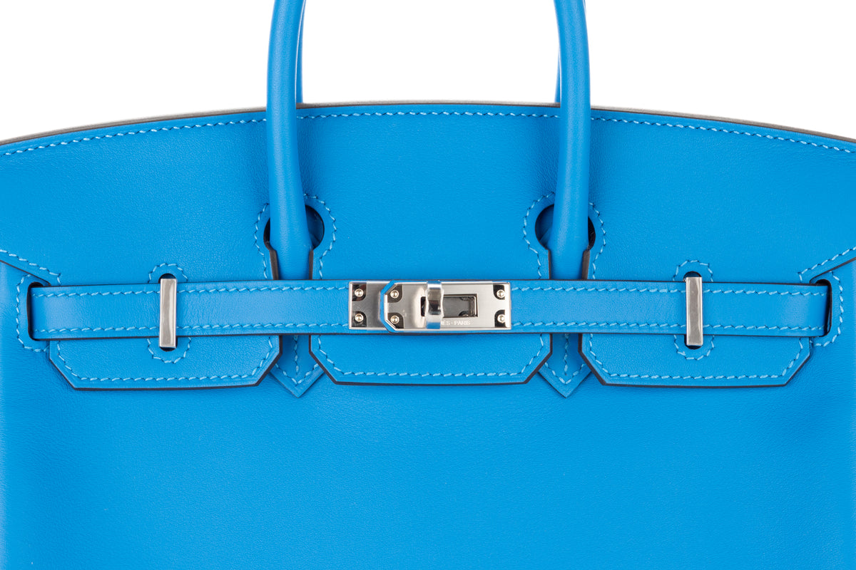 Hermès Birkin 25 Bleu Hydra Swift Palladium Hardware - view 7