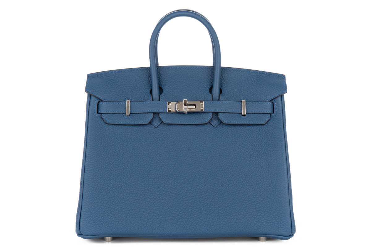 Hermès Birkin 25 Bleu Tie Togo Palladium Hardware - view 1