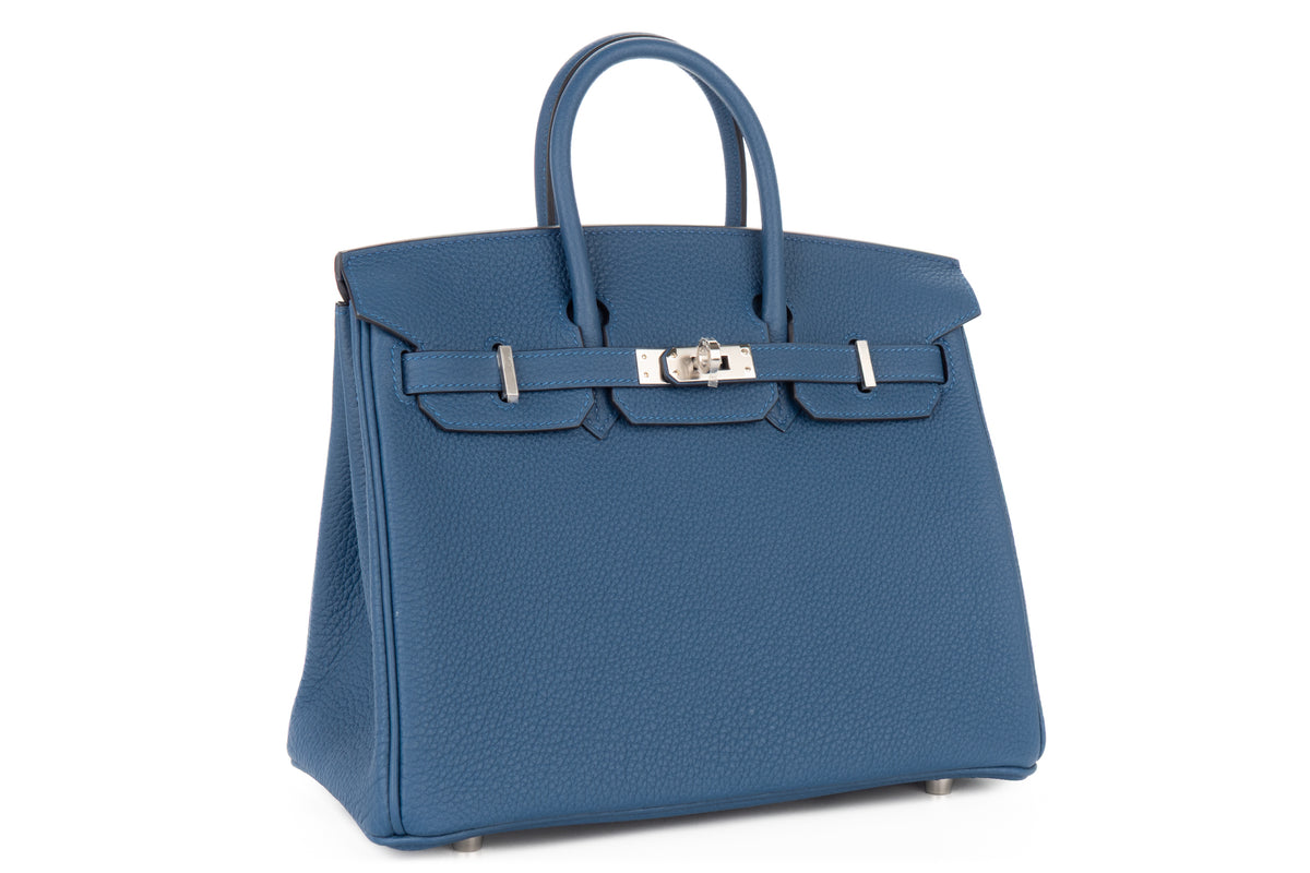Hermès Birkin 25 Bleu Tie Togo Palladium Hardware - view 2