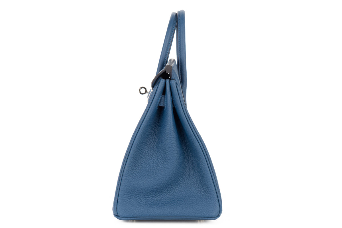 Hermès Birkin 25 Bleu Tie Togo Palladium Hardware - view 4