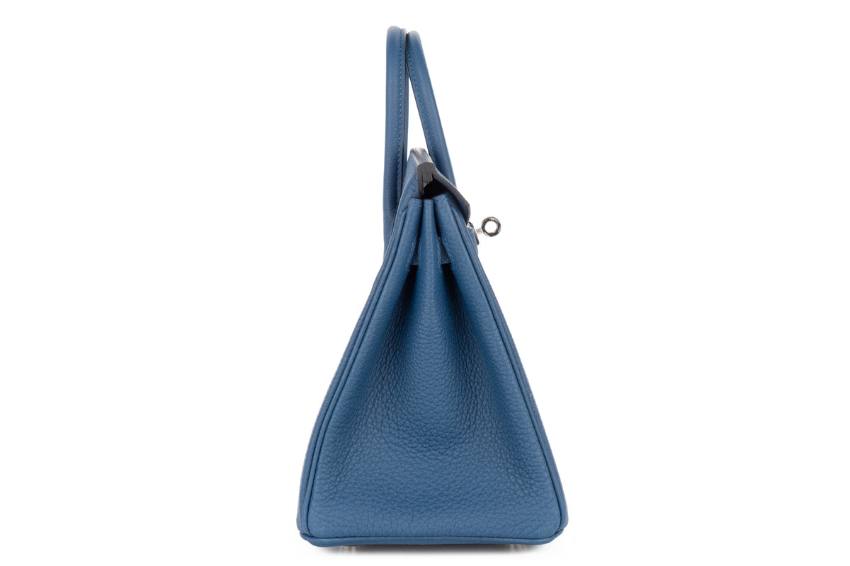 Hermès Birkin 25 Bleu Tie Togo Palladium Hardware - view 5