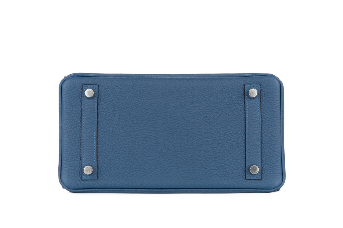 Hermès Birkin 25 Bleu Tie Togo Palladium Hardware - view 6