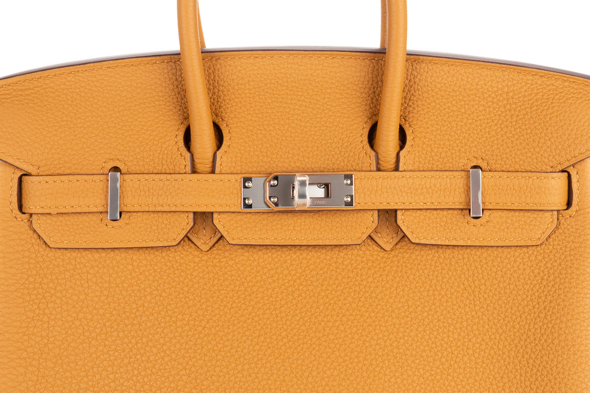 Hermès Birkin 25 Caramel Verso Lime Togo Palladium Hardware - view 7