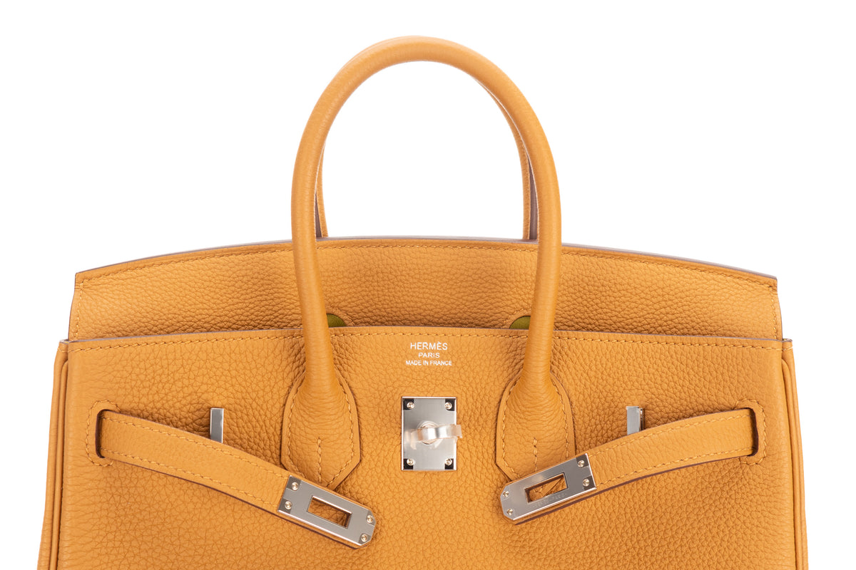 Hermès Birkin 25 Caramel Verso Lime Togo Palladium Hardware - view 9