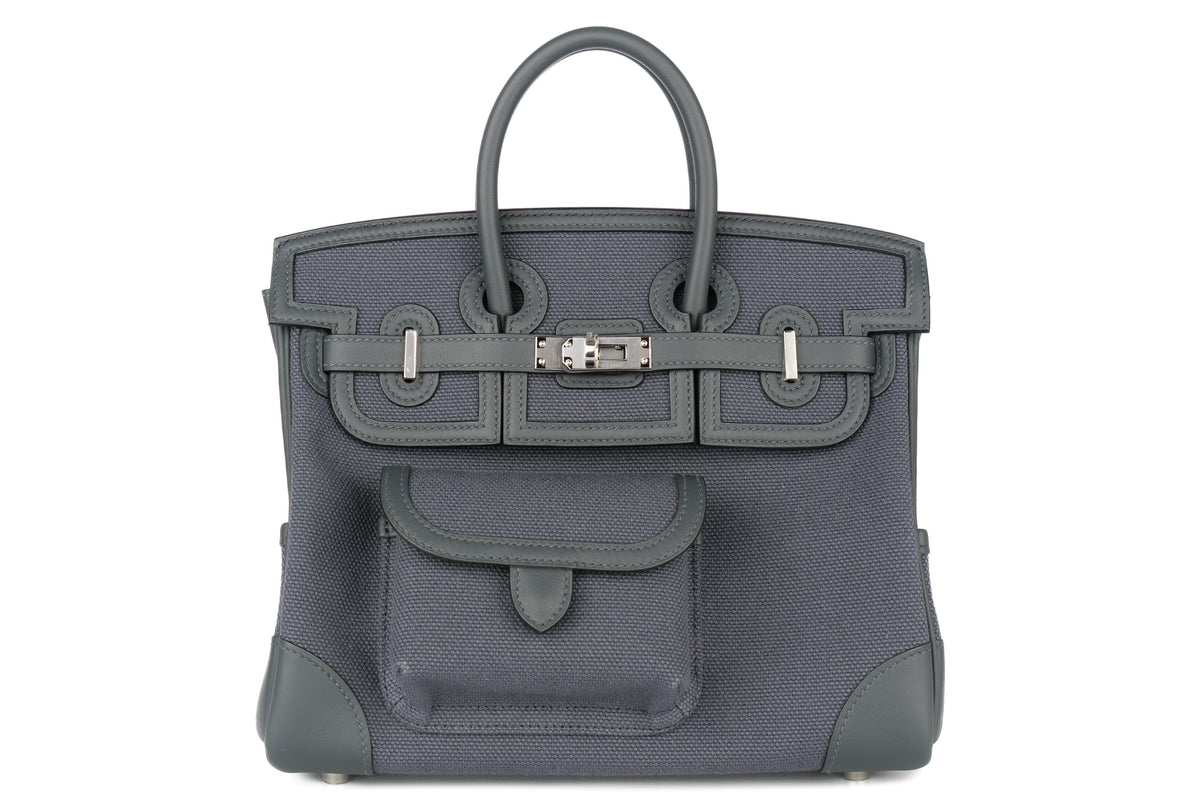 Hermès Birkin 25 Cargo Gris Misty Toile & Swift Palladium Hardware - view 1
