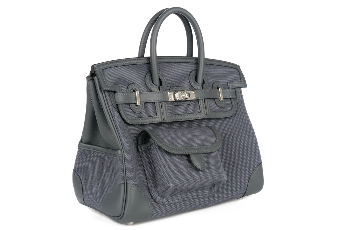 Hermès Birkin 25 Cargo Gris Misty Toile & Swift Palladium Hardware - view 2