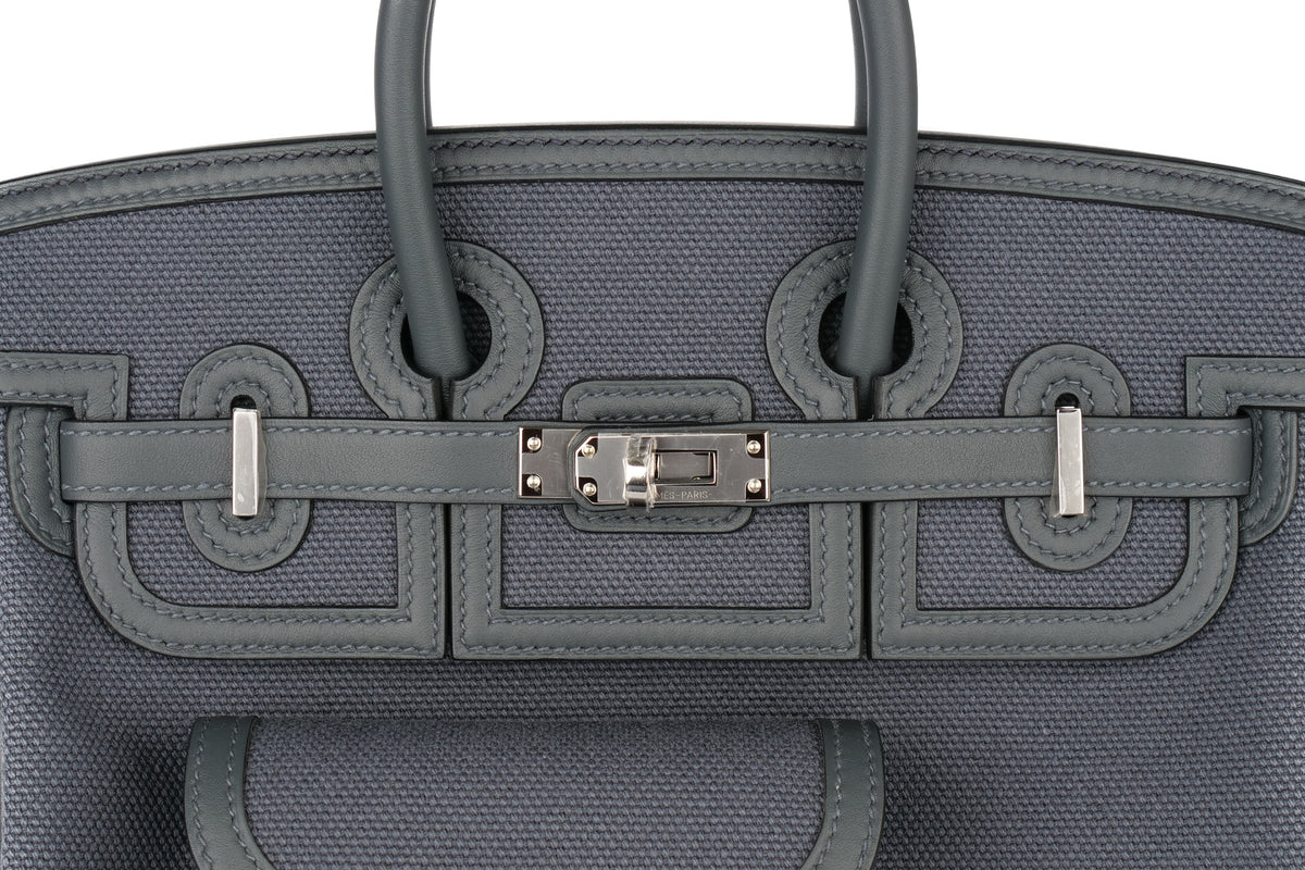 Hermès Birkin 25 Cargo Gris Misty Toile & Swift Palladium Hardware - view 7