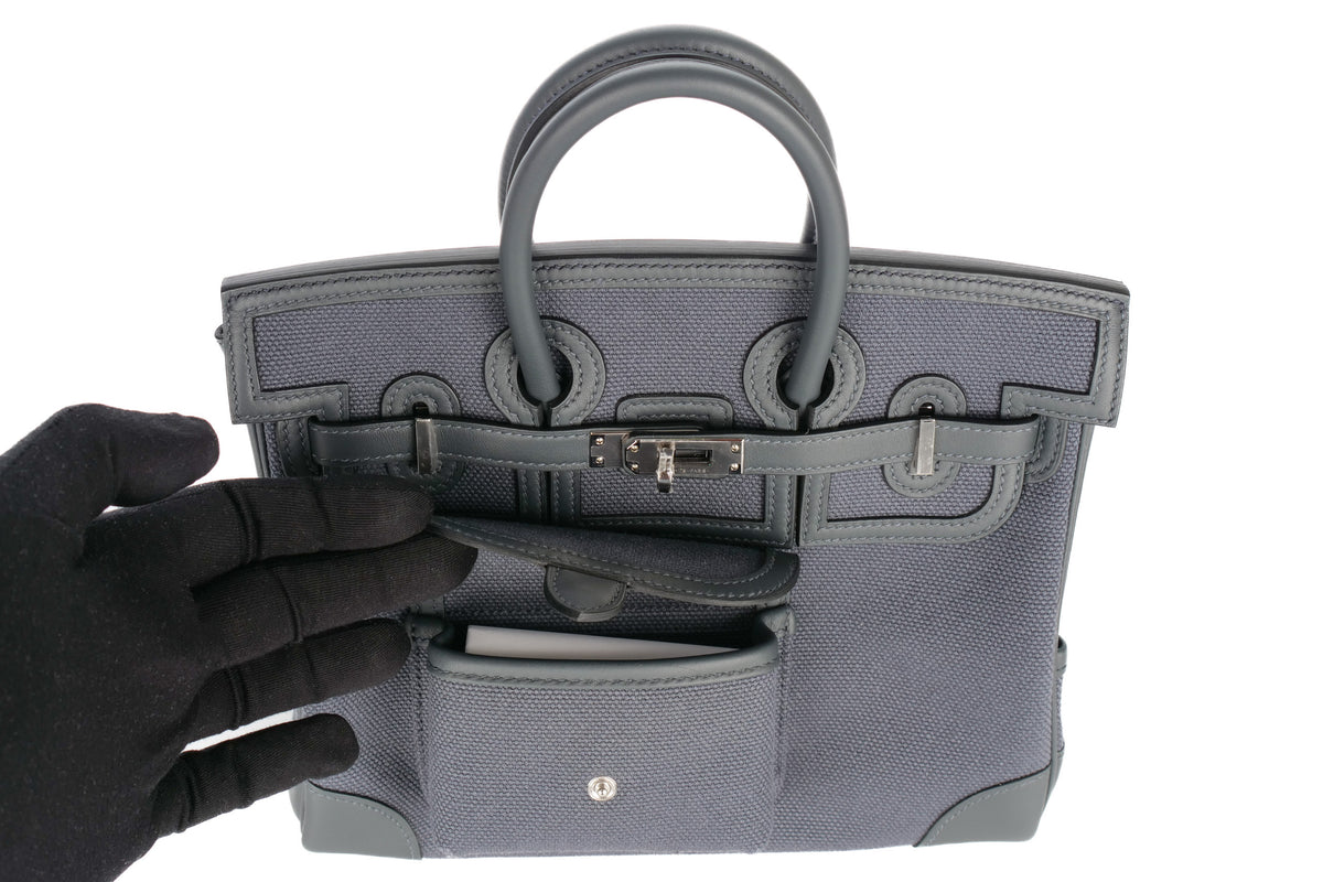 Hermès Birkin 25 Cargo Gris Misty Toile & Swift Palladium Hardware - view 9