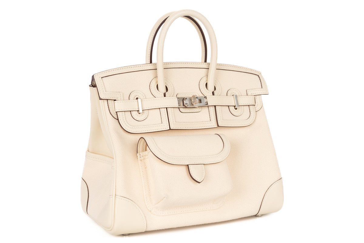 Hermès Birkin 25 Cargo Nata Toile & Swift Palladium Hardware - view 2