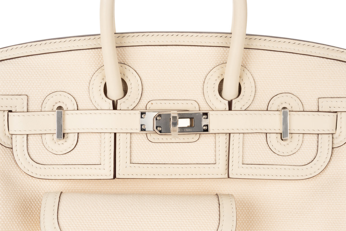 Hermès Birkin 25 Cargo Nata Toile & Swift Palladium Hardware - view 7
