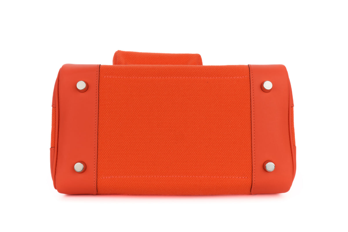 Hermès Birkin 25 Cargo Orange Field Toile & Swift Palladium Hardware - view 6