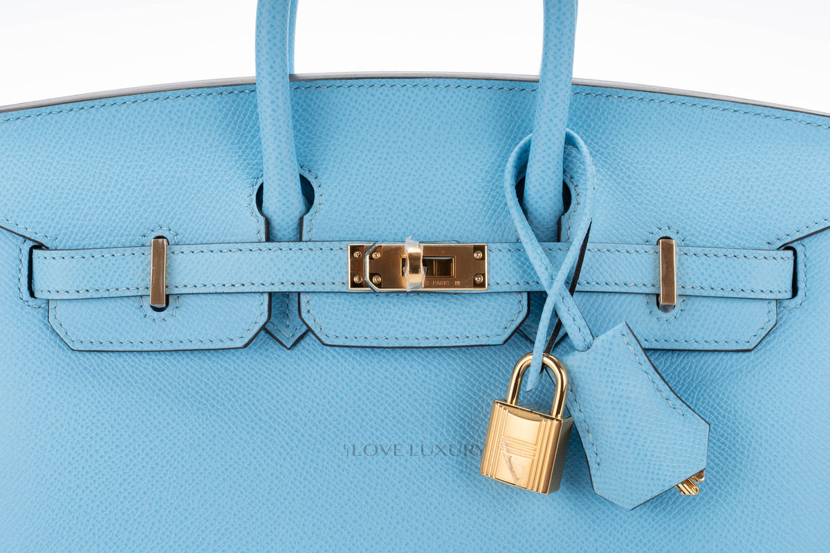Hermès Birkin 25 Celste Epsom Sellier Gold Hardware - view 7