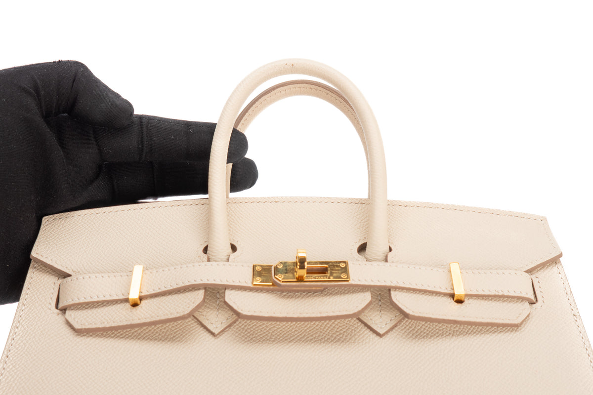 Hermès Birkin 25 Craie Epsom Sellier Gold Hardware - view 9