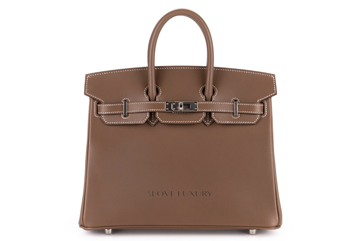 Hermès Birkin 25 Etoupe Tadelakt Palladium Hardware - view 1