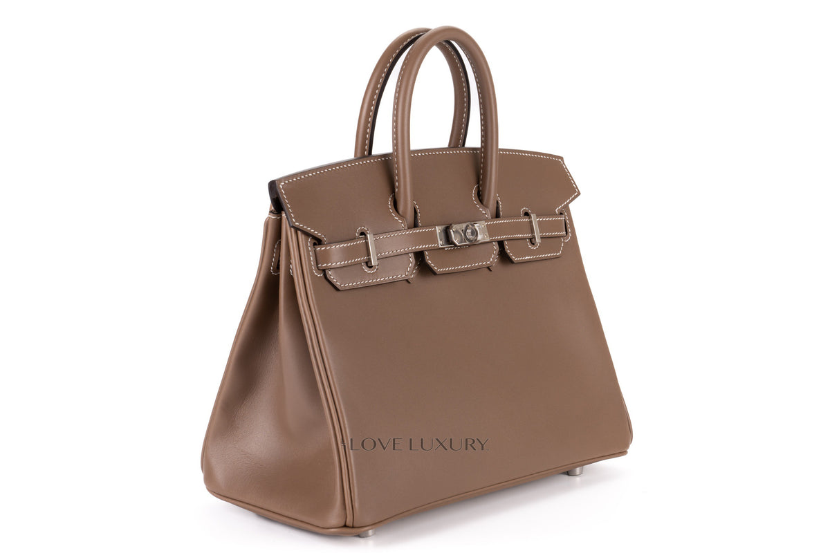 Hermès Birkin 25 Etoupe Tadelakt Palladium Hardware - view 2