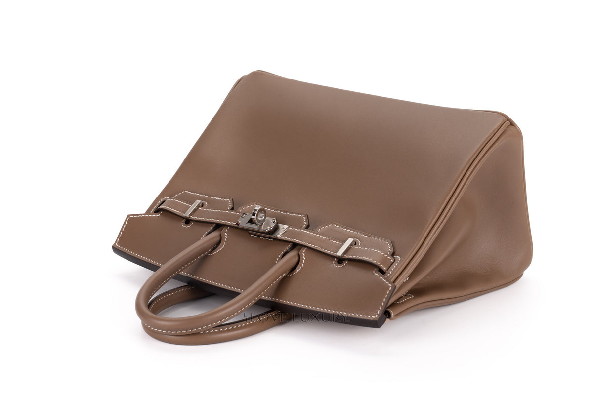 Hermès Birkin 25 Etoupe Tadelakt Palladium Hardware - view 7