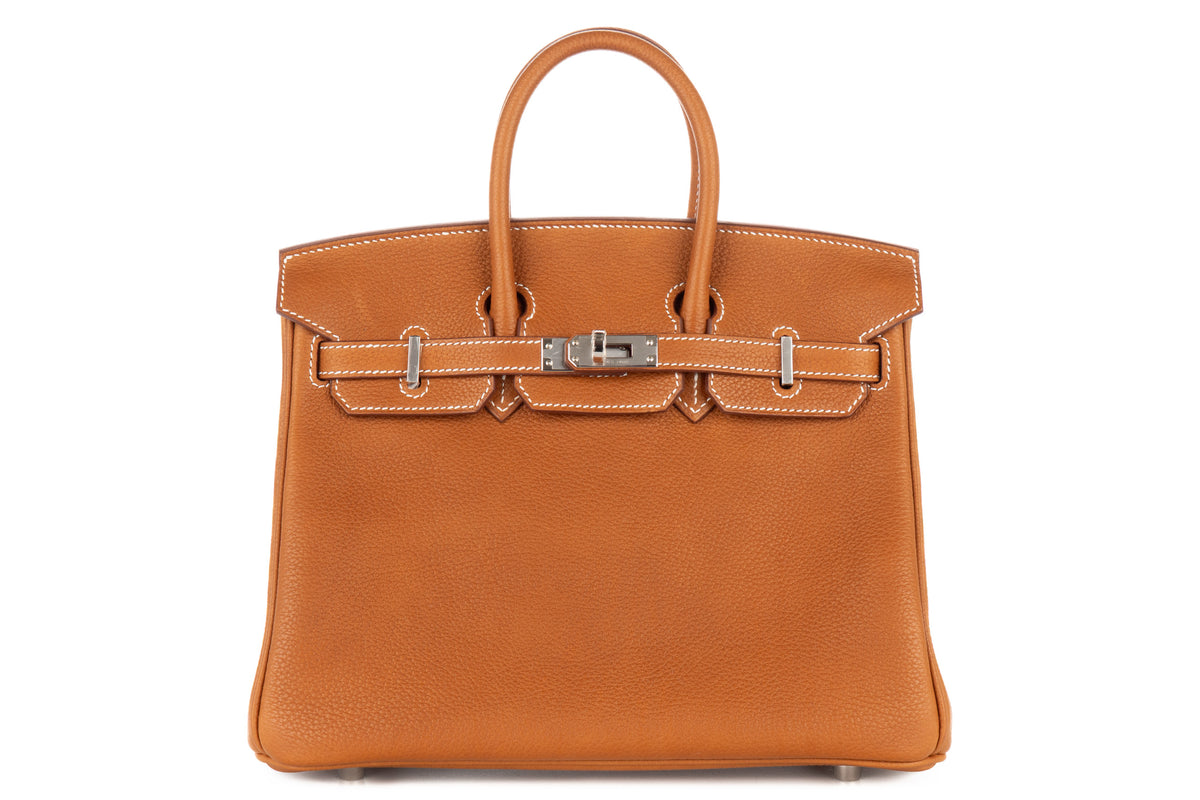 Hermès Birkin 25 Fauve Barenia Faubourg Palladium Hardware - view 1