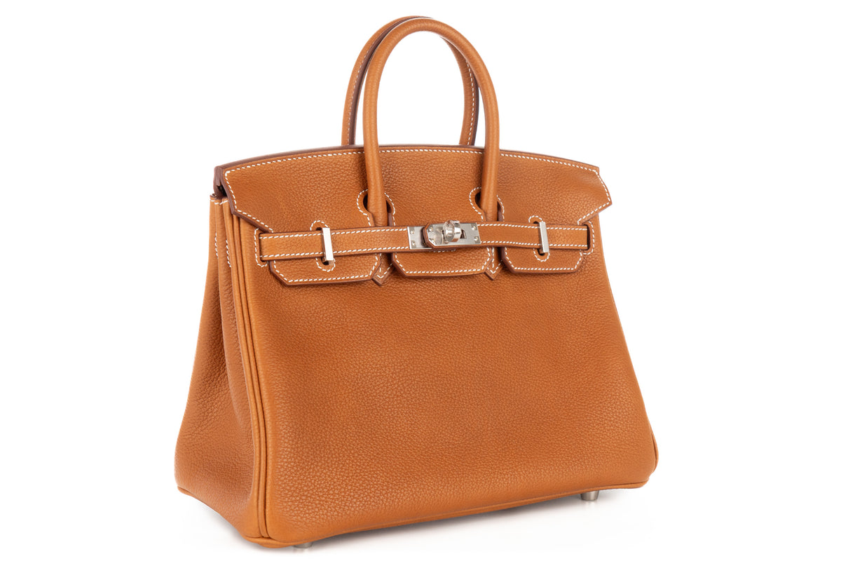 Hermès Birkin 25 Fauve Barenia Faubourg Palladium Hardware - view 2