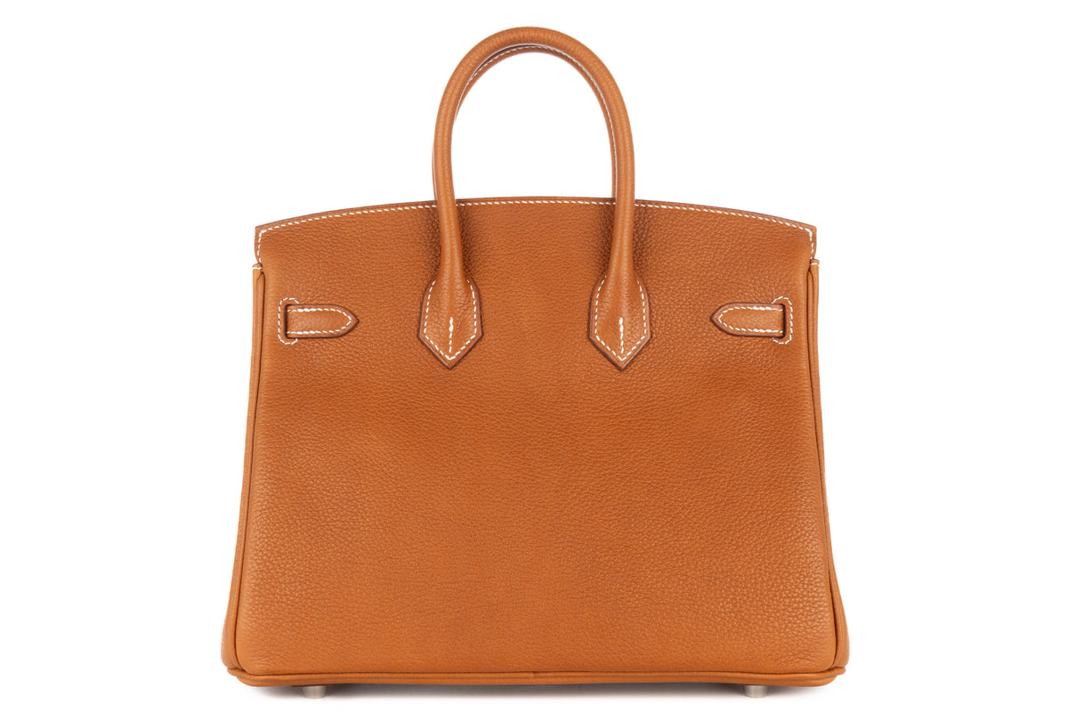 Hermès Birkin 25 Fauve Barenia Faubourg Palladium Hardware - view 3