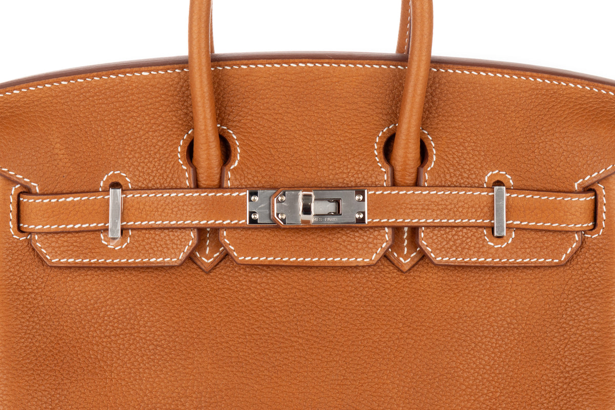 Hermès Birkin 25 Fauve Barenia Faubourg Palladium Hardware - view 7