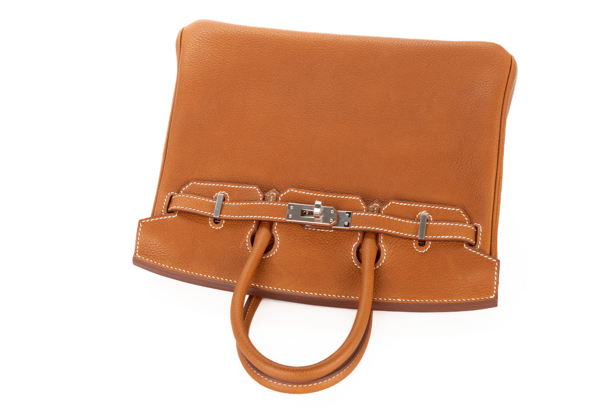 Hermès Birkin 25 Fauve Barenia Faubourg Palladium Hardware - view 8