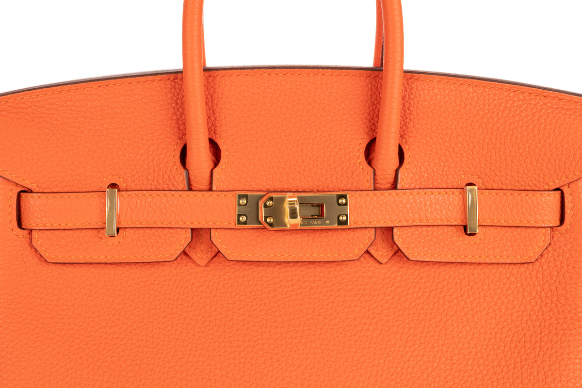 Hermès Birkin 25 Feu Togo Gold Hardware - view 7