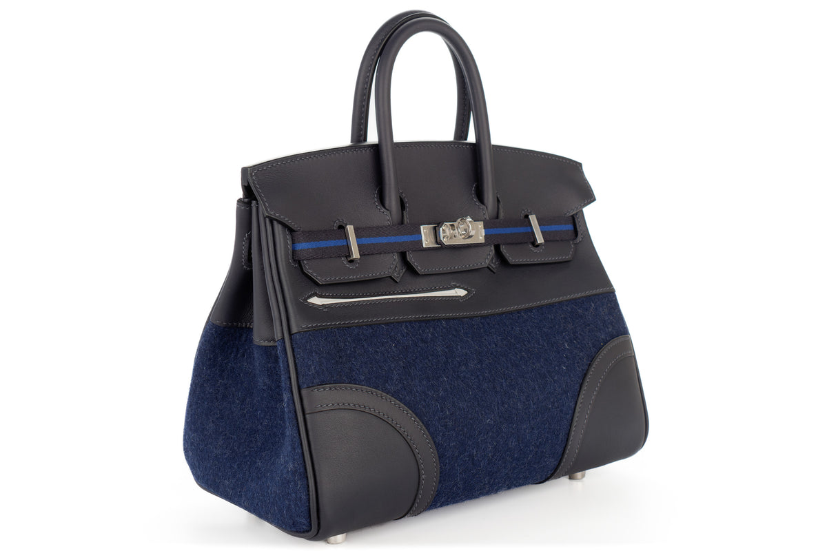 Hermès Birkin 25 Limited Edition Go Team Cabane/Bleu France/Bleu Nuit New White Swift Palladium Hardware - view 2
