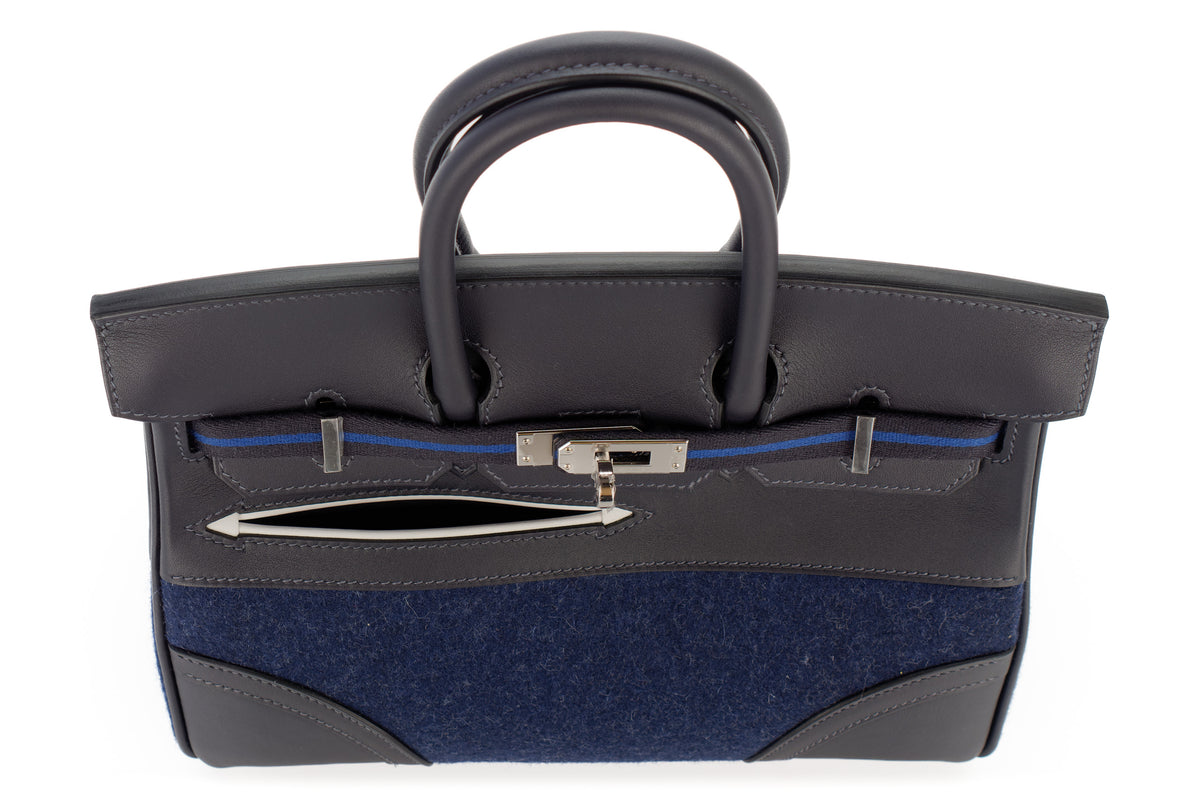Hermès Birkin 25 Limited Edition Go Team Cabane/Bleu France/Bleu Nuit New White Swift Palladium Hardware - view 9