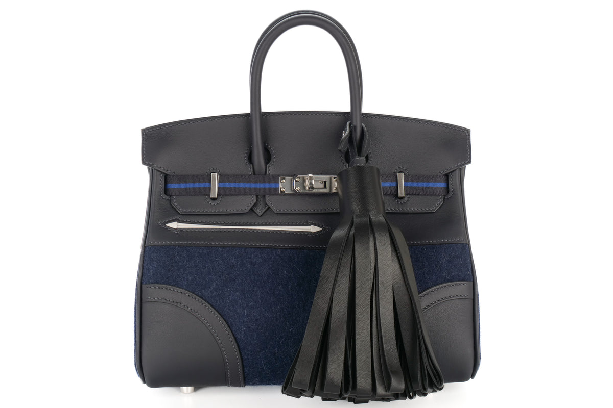 Hermès Birkin 25 Limited Edition Go Team Cabane/Bleu France/Bleu Nuit New White Swift Palladium Hardware - view 1