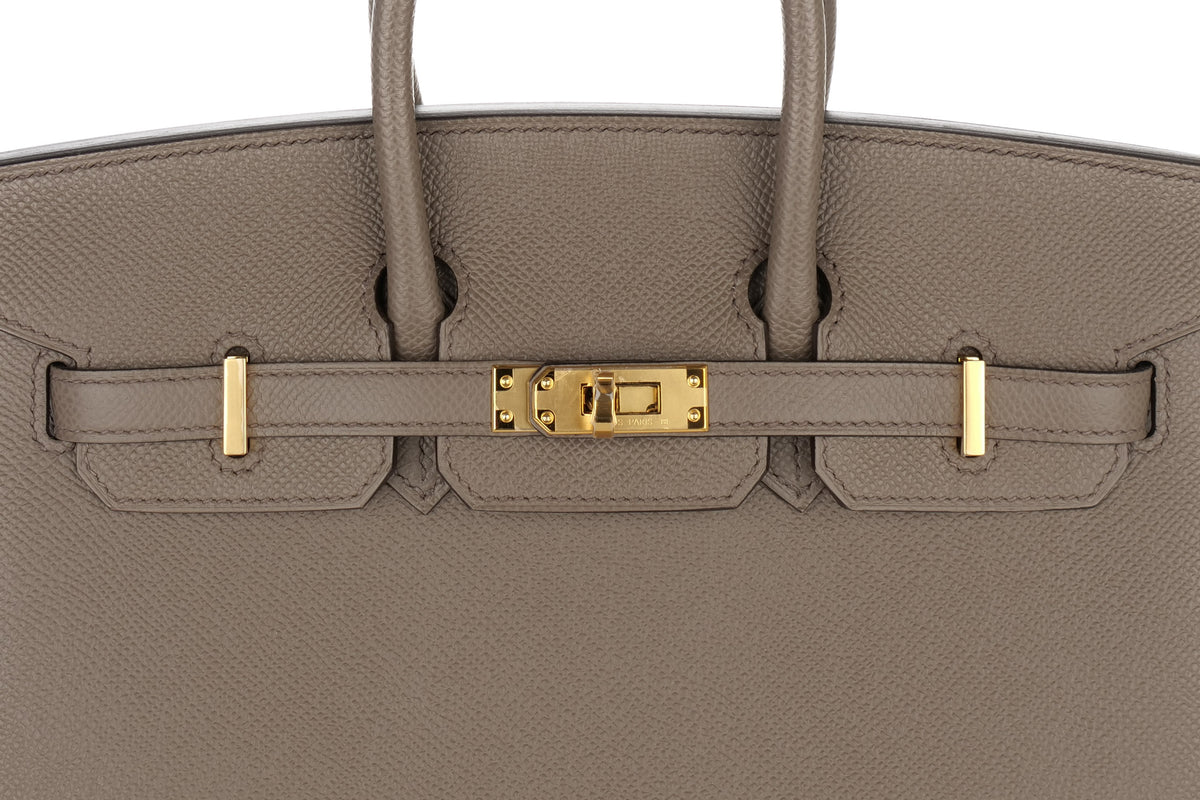 Hermès Birkin 25 Gris Etain Epsom Sellier Gold Hardware - view 7