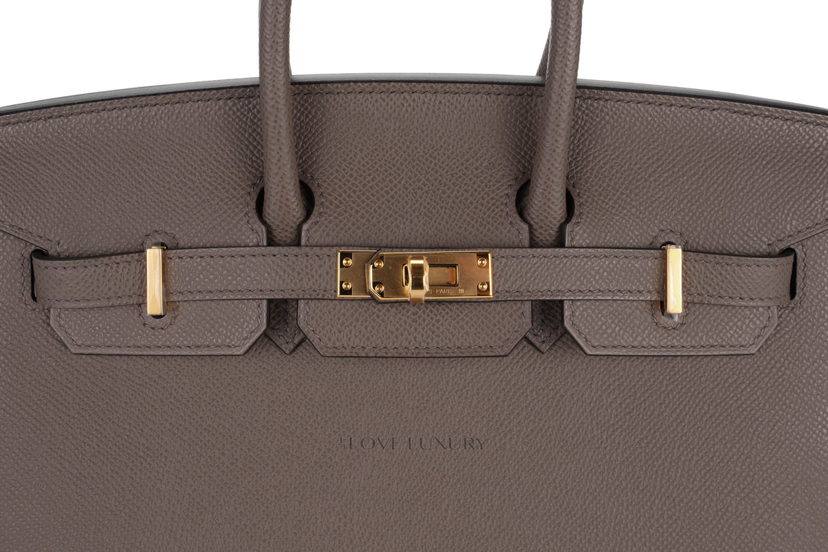 Hermès Birkin 25 Gris Etain Epsom Sellier Gold Hardware - view 7