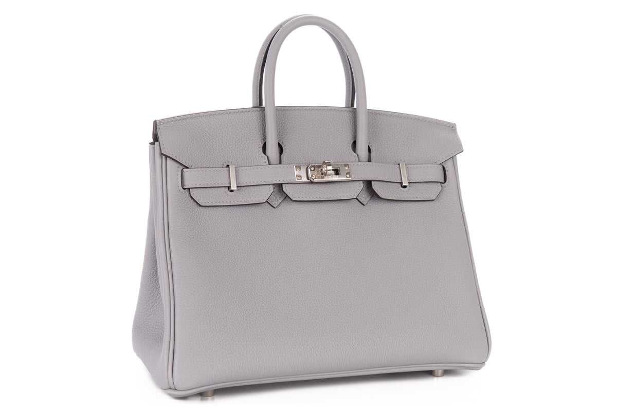 Hermès Birkin 25 Gris Pantin Togo Palladium Hardware - view 2