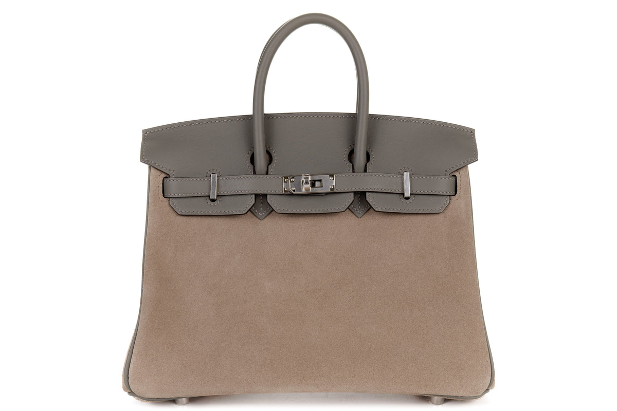 Hermès Birkin 25 Gris Caillou/Gris Meyer Grizzly & Swift Palladium Hardware - view 1