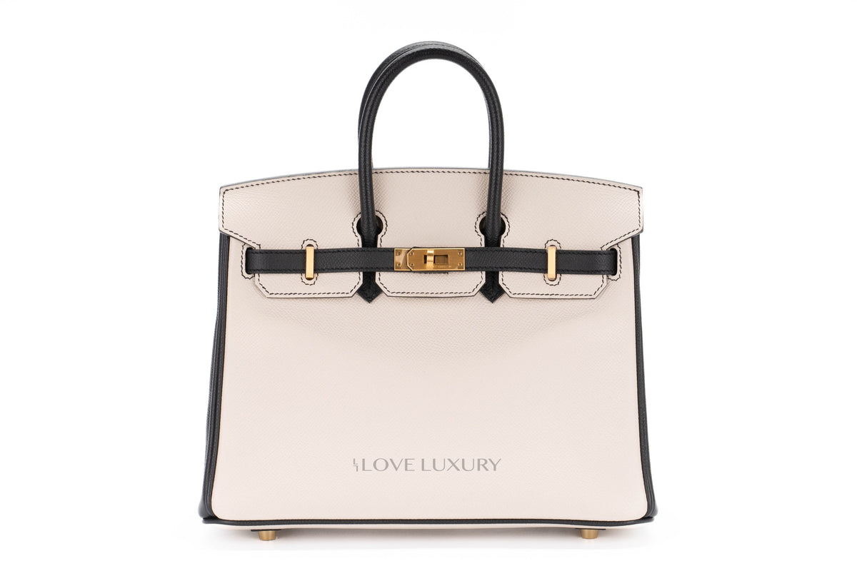 Hermès Birkin 25 HSS Black & Craie Epsom Brushed Gold Hardware - view 1