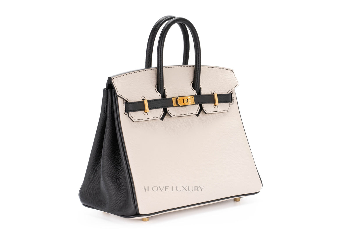 Hermès Birkin 25 HSS Black & Craie Epsom Brushed Gold Hardware - view 2