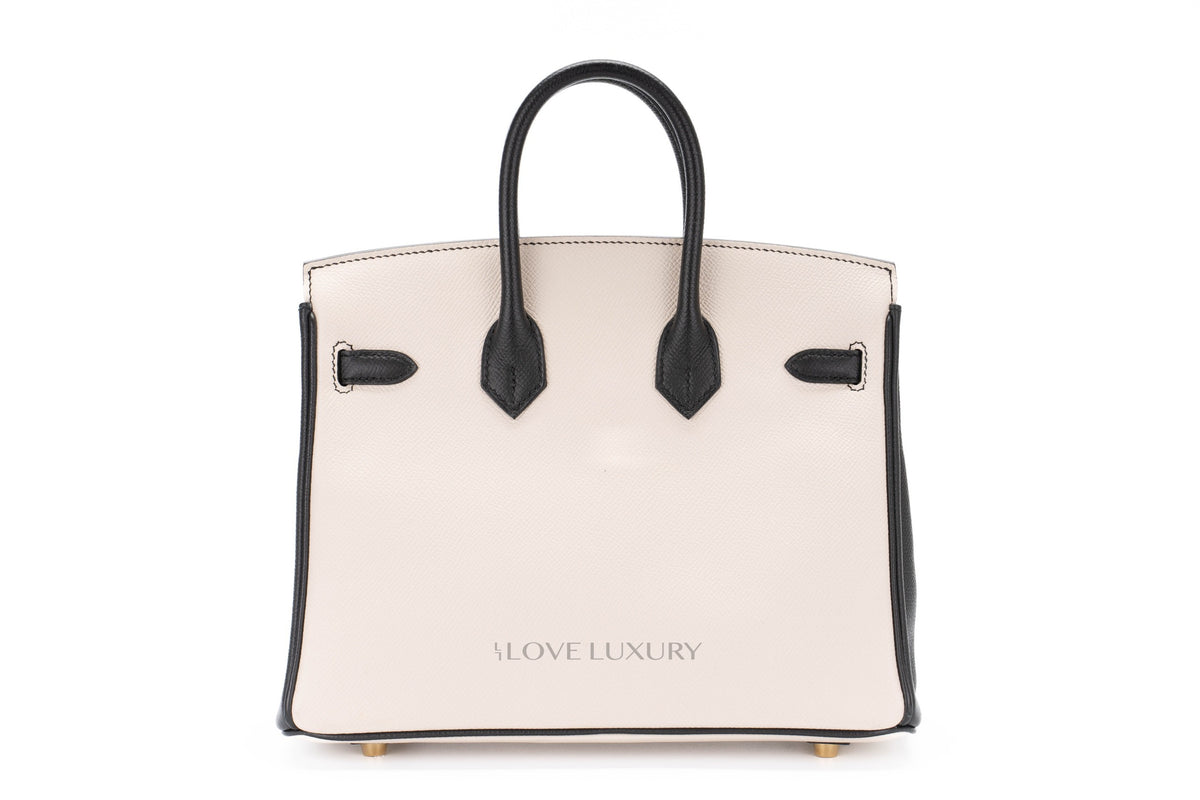 Hermès Birkin 25 HSS Black & Craie Epsom Brushed Gold Hardware - view 3