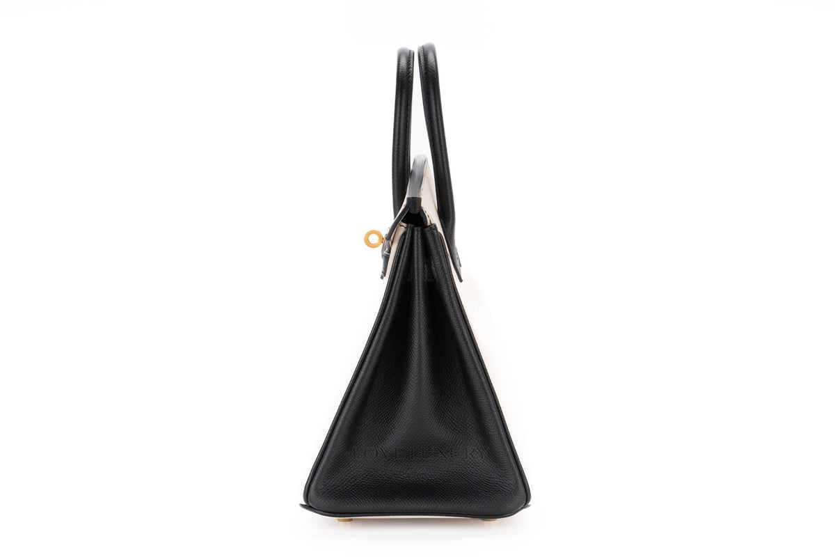 Hermès Birkin 25 HSS Black & Craie Epsom Brushed Gold Hardware - view 4