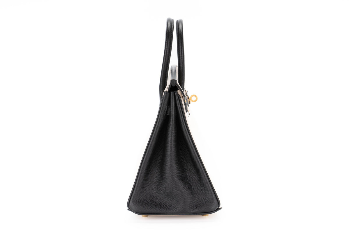 Hermès Birkin 25 HSS Black & Craie Epsom Brushed Gold Hardware - view 5