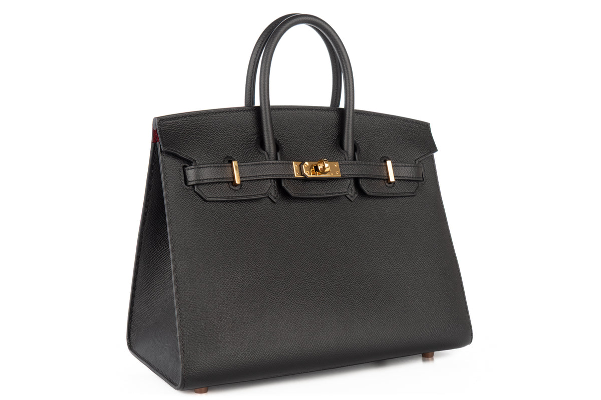 Hermès Birkin 25 HSS Noir - Black / Rubis Epsom Gold Hardware - view 2