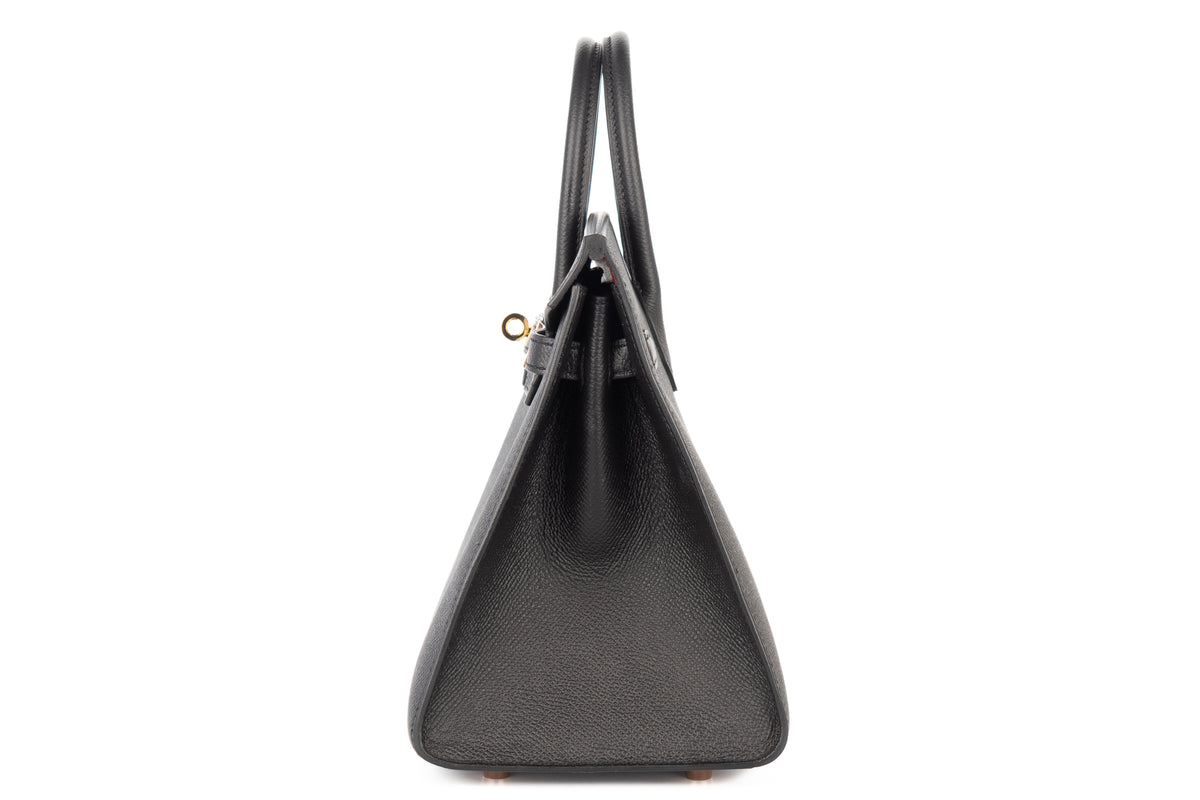 Hermès Birkin 25 HSS Noir - Black / Rubis Epsom Gold Hardware - view 4
