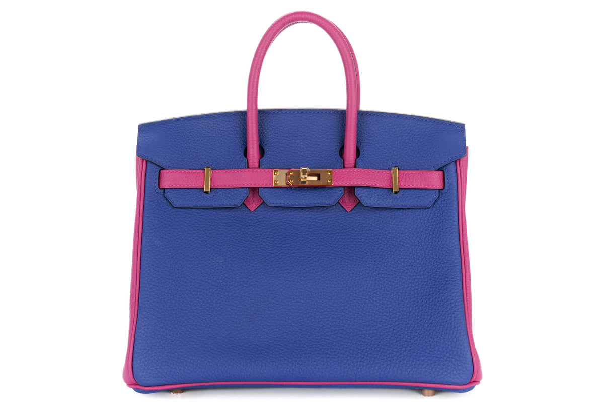Hermès Birkin 25 HSS Rose Pourpre / Bleu Electric Togo Rose Gold Hardware - view 1