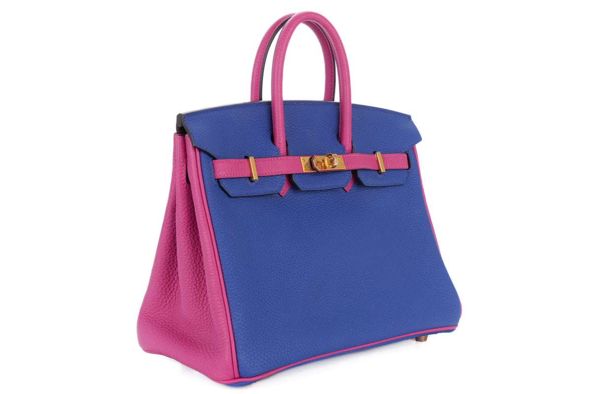 Hermès Birkin 25 HSS Rose Pourpre / Bleu Electric Togo Rose Gold Hardware - view 2