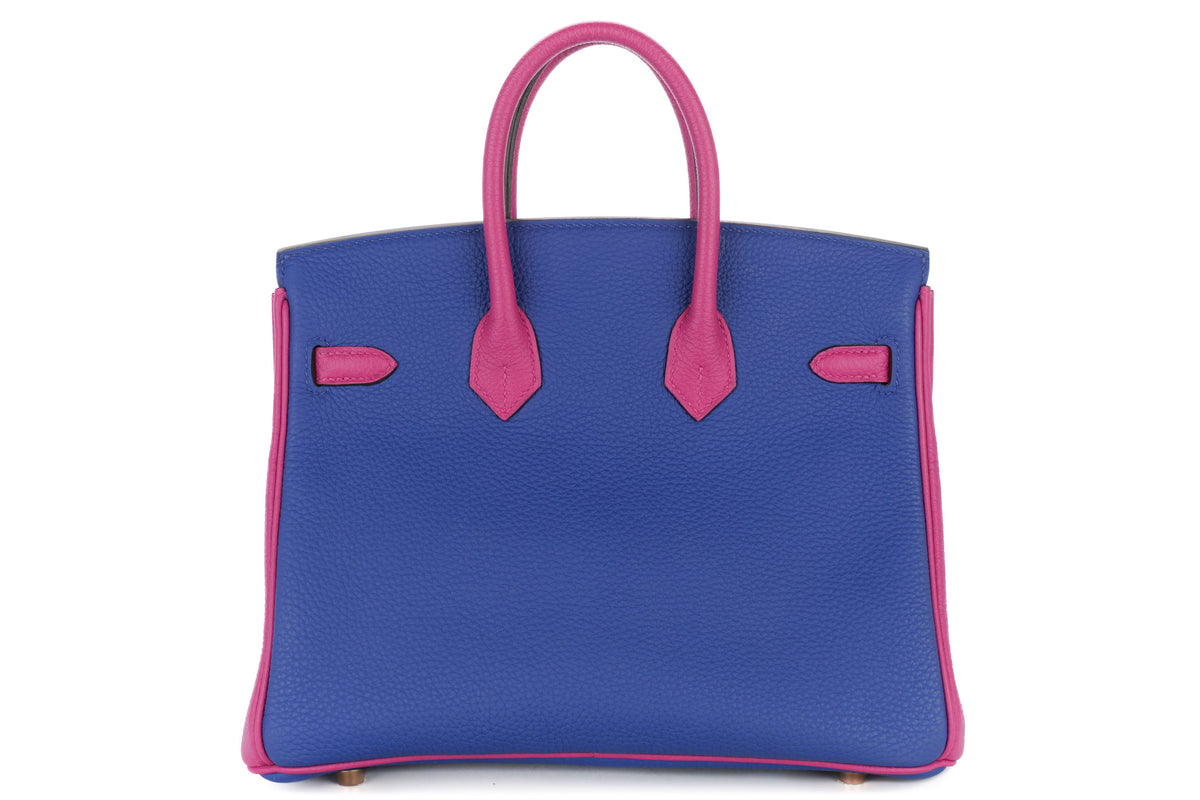 Hermès Birkin 25 HSS Rose Pourpre / Bleu Electric Togo Rose Gold Hardware - view 3