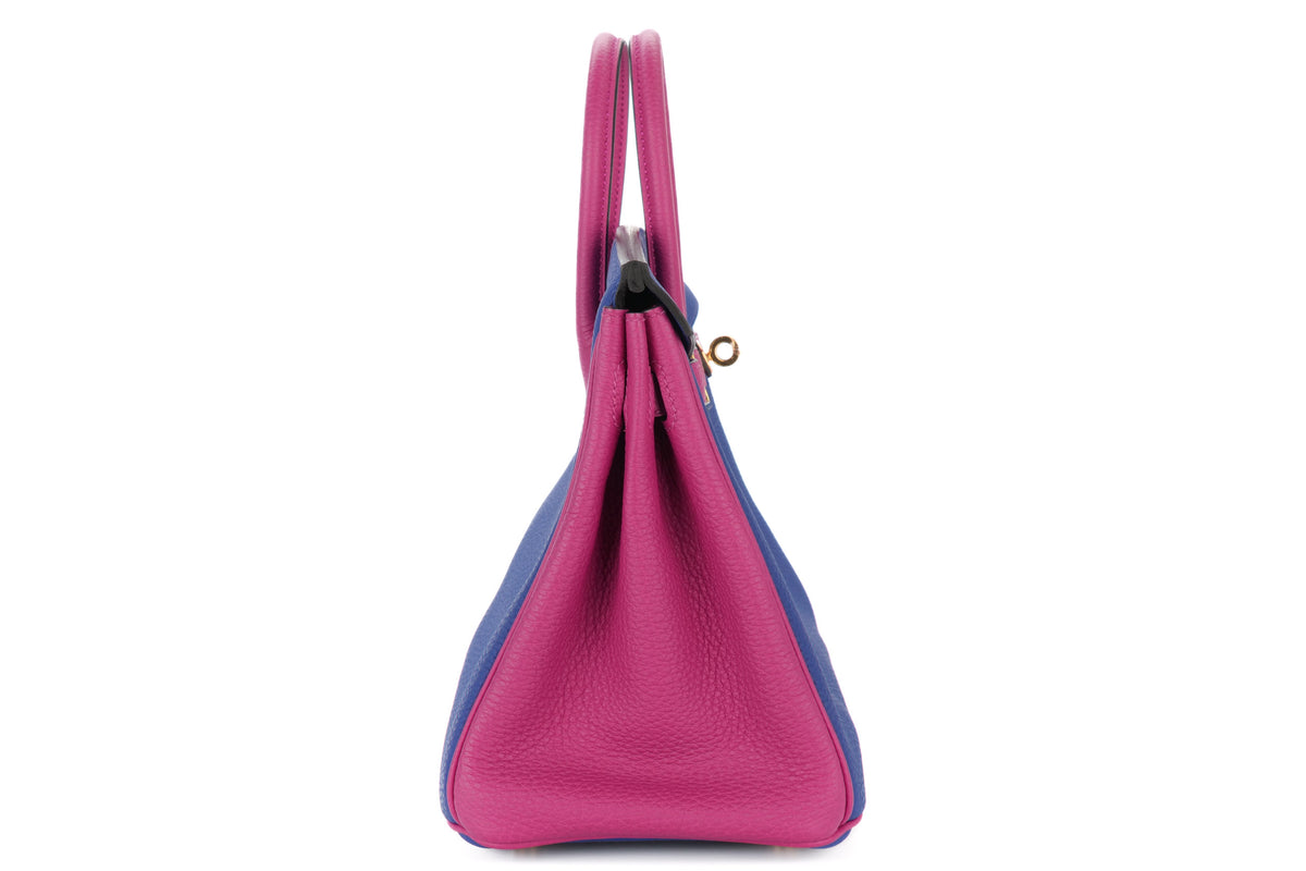 Hermès Birkin 25 HSS Rose Pourpre / Bleu Electric Togo Rose Gold Hardware - view 5