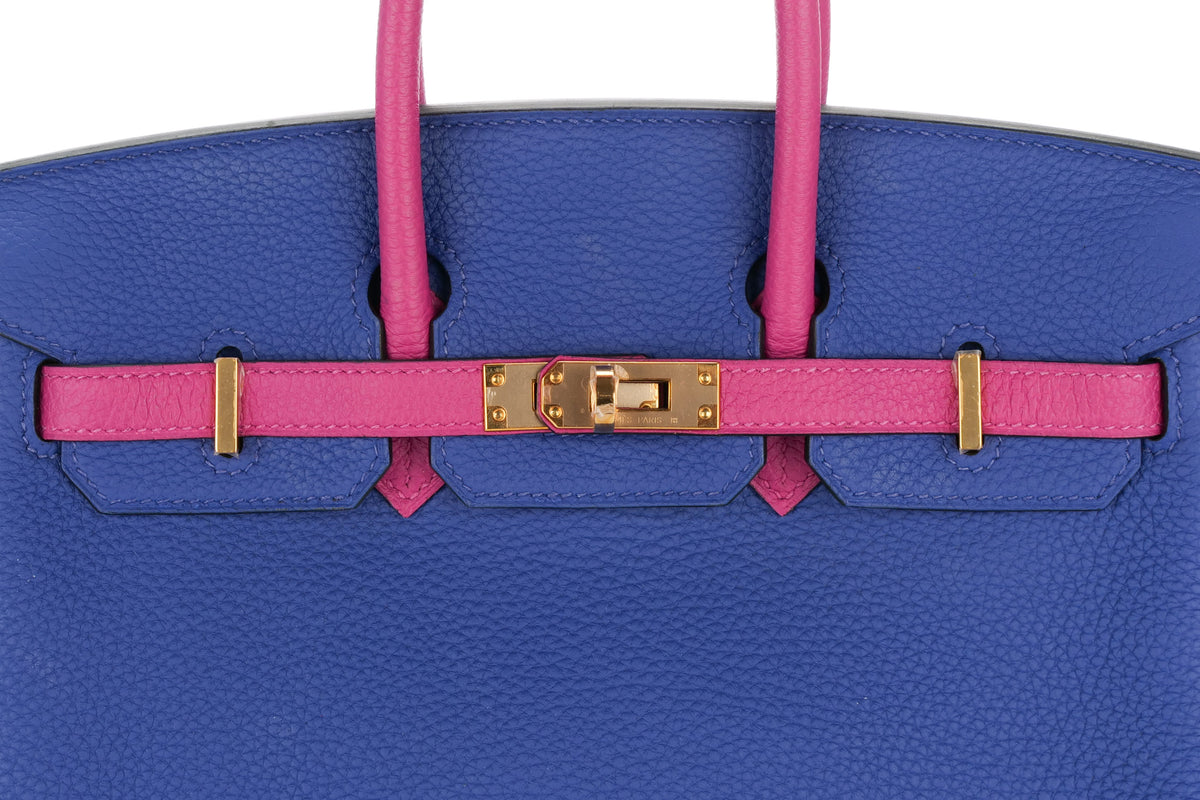Hermès Birkin 25 HSS Rose Pourpre / Bleu Electric Togo Rose Gold Hardware - view 7